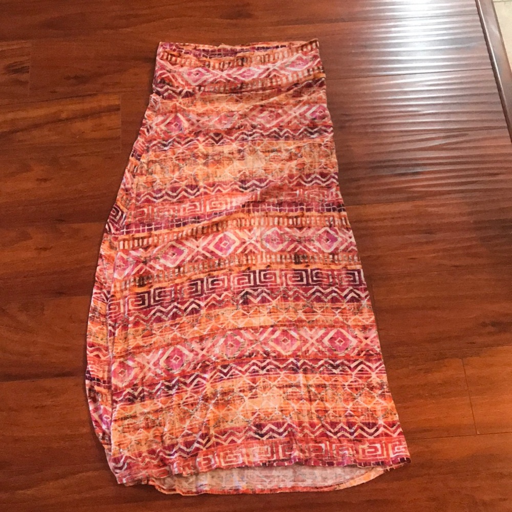 Tribal print maxi skirt
